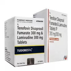 Тенофовир   Ламивудин (Tudobest L / Tenolam) табл. 300мг/300мг №30 фото