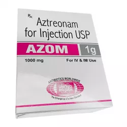 Азтреонам :: Azom ИМПОРТ (Индия) пор. для инъекций 1г 1фл./уп фото